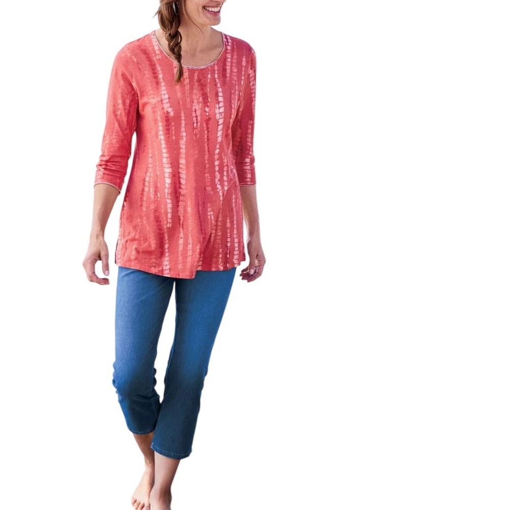Soft Surroundings Merritt Wash Blue Slim Pull On Crop DenimPants Petite Sm NEW